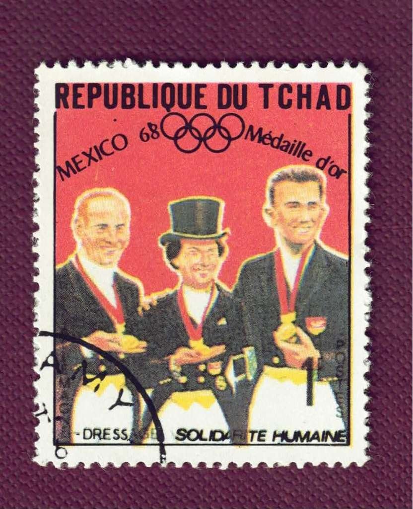 Fauna - Dieren - Paarden - Tchad - Ol. Sp. Mexico 1968 - geb, Ophalen of Verzenden, Gestempeld, Dier of Natuur