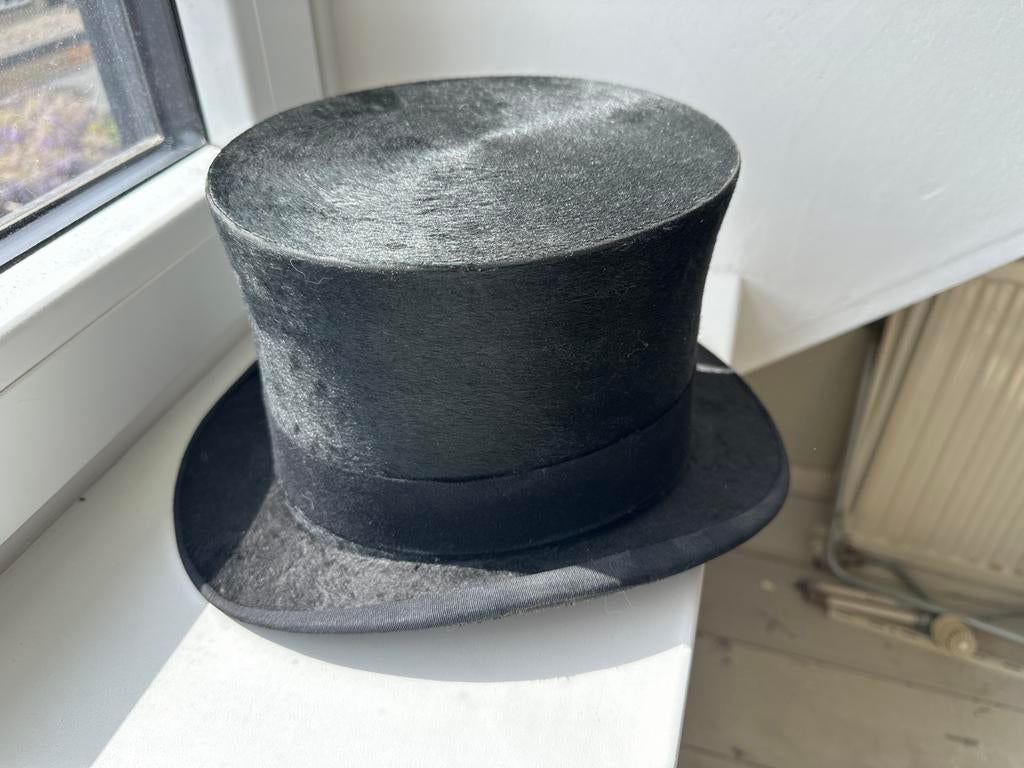 Antieke Hoge Hoed van G.C.s Hoedenfabriek Alkmaar, Kleding | Heren, Hoeden en Petten, Ophalen of Verzenden, Gedragen, Hoed