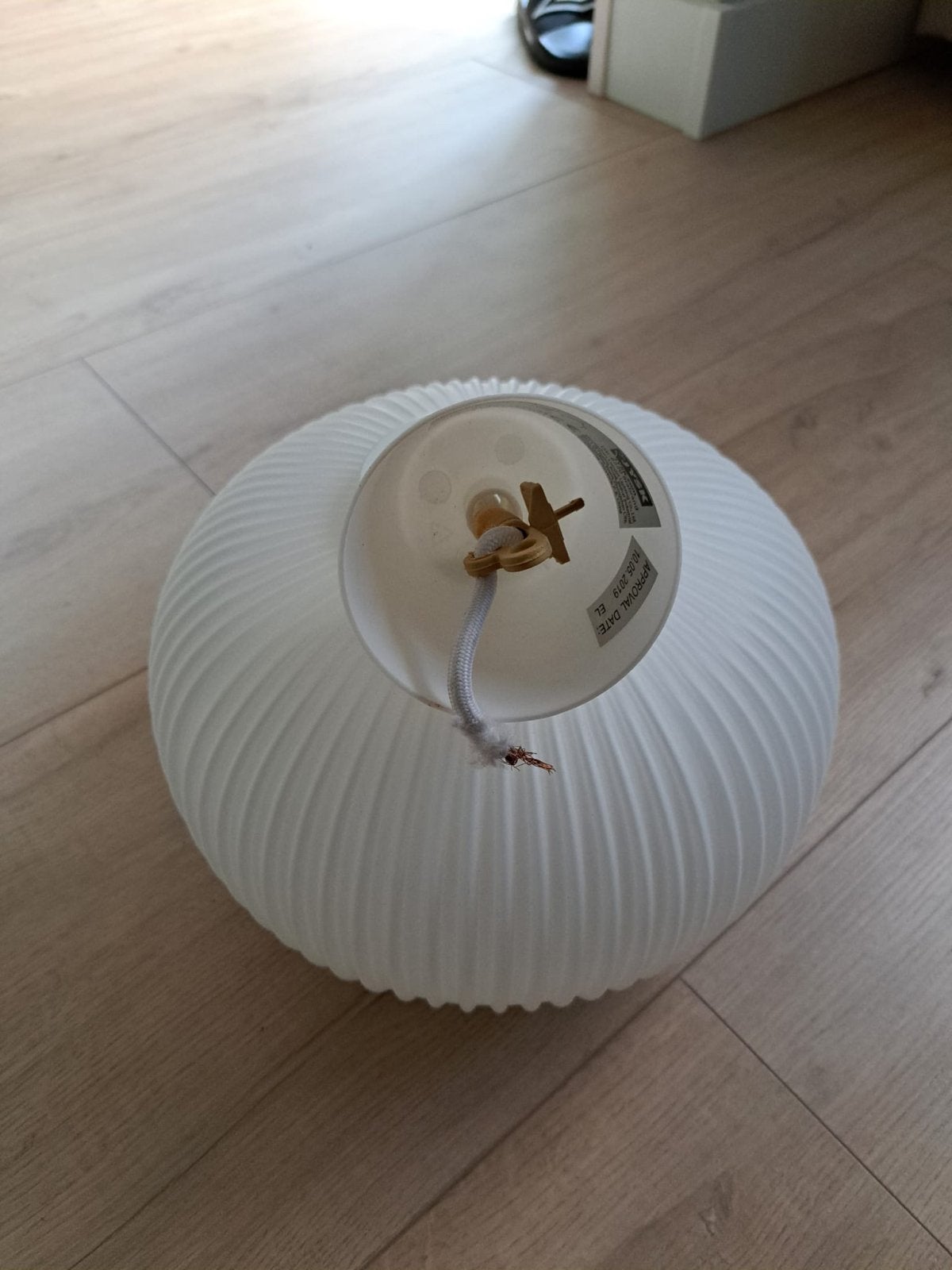 Witte Plafondlamp met Plissé Design, Ophalen, Wit, Overige merken, Gebruikt