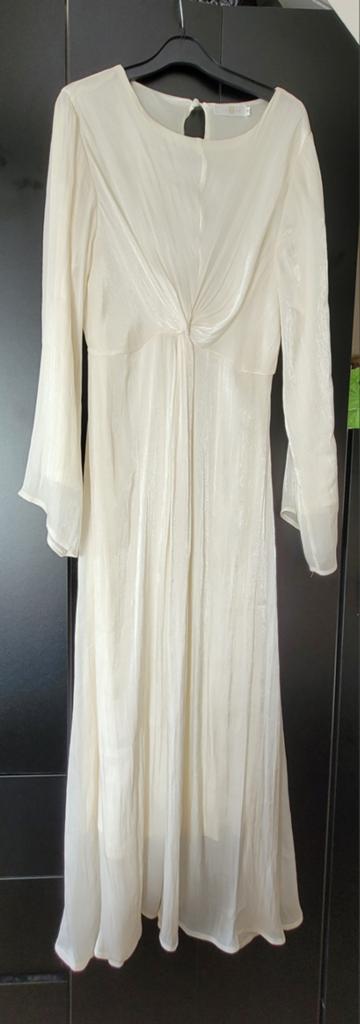 Lange glanzende creme jurk  mt l xl Jasminah paris, Jasminah paris, Overige kleuren, Verzenden, Maat 42/44 (L)