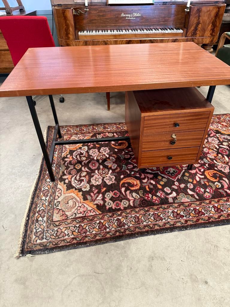 Vintage Teakhouten Bureau met Lades - Jaren '60 Design, Ophalen, Overige typen, Gebruikt, .