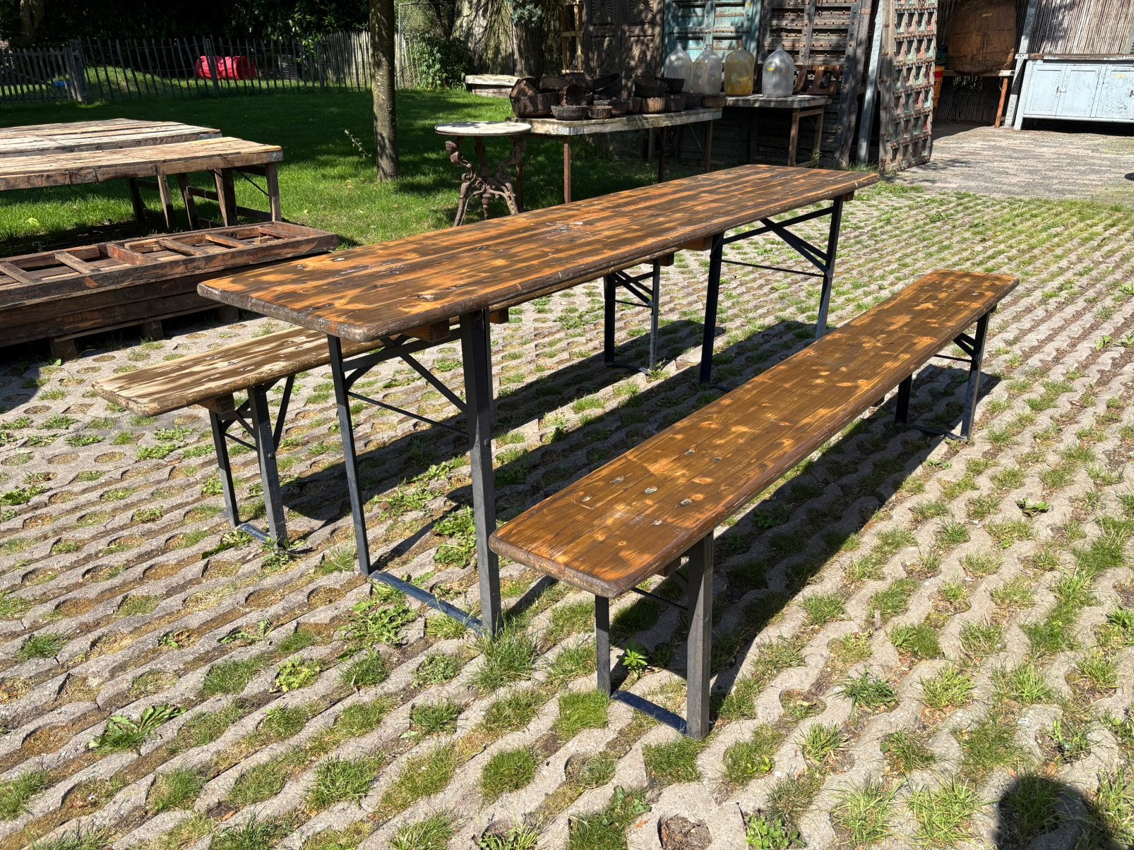 Biertafelset: tafel en 2 banken - inklapbaar, Ophalen, Gebruikt, Nvt, Inklapbaar