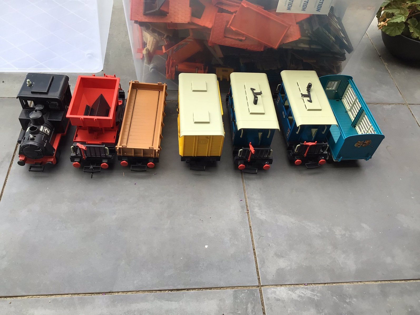 Play mobil elektrische trein met railsen, Ophalen of Verzenden, Gebruikt