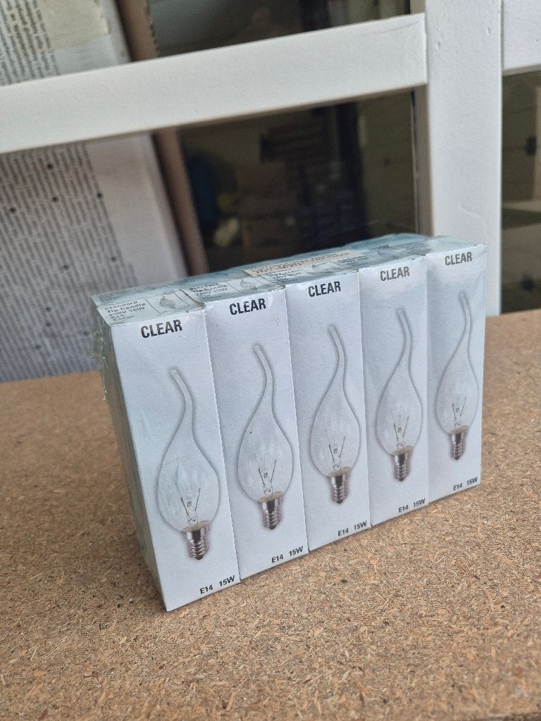100x LM Tip Candle Lamp 230V 15W E14 Clear Gloeilampen, Overige lichtkleuren, E14 (klein), Nieuw, Overige merken