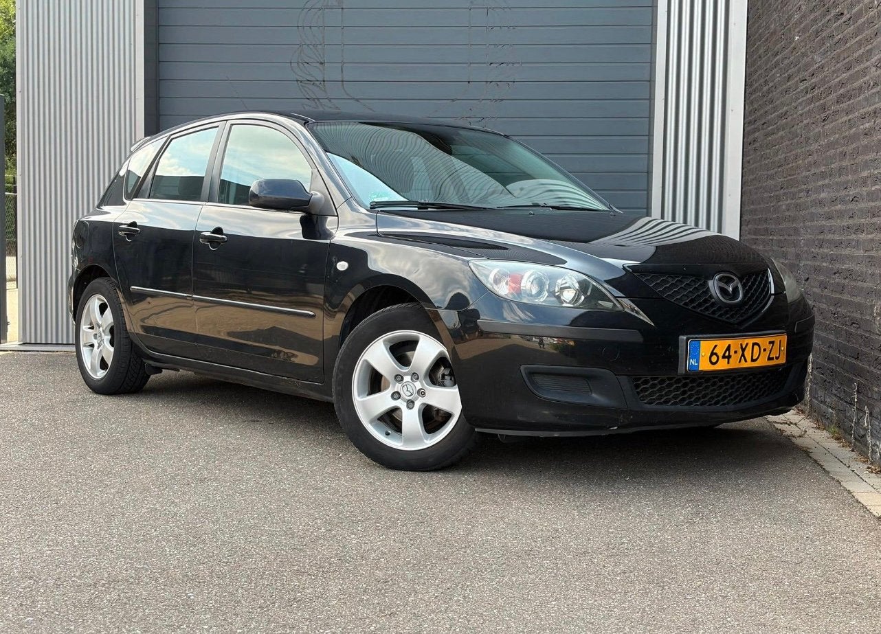 Mazda 3 1.6 Hatchback AUT 2007 Zwart, Auto's, 4 cilinders, Overige bekleding, Zwart, Origineel Nederlands