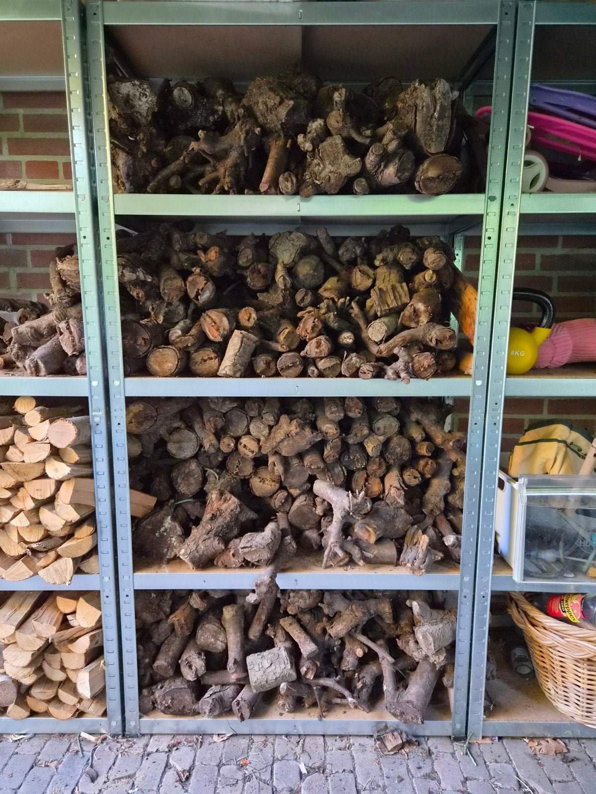 0,7m³ fruit hout haardhout, Minder dan 3 m³, Ophalen, Overige houtsoorten, Blokken