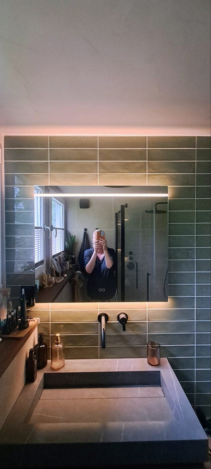 HIPP Design Badkamerspiegel met Verlichting en Verwarming, Ophalen, Rechthoekig, Minder dan 100 cm