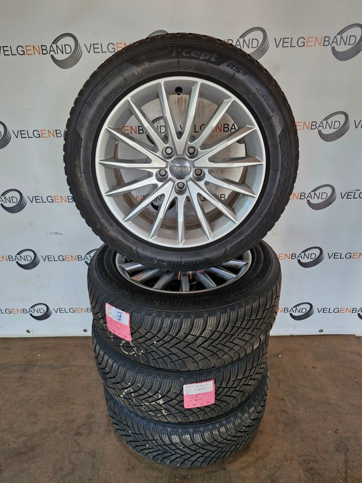 Winterset Audi A4 allroad B8 225 55 17 5x112 66.5 oem, Gebruikt, ., Banden en Velgen, 17 inch