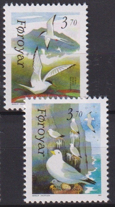 Faeröer 1991 Vogels Zeemeeuwen, Verzenden, Postfris, Dier of Natuur