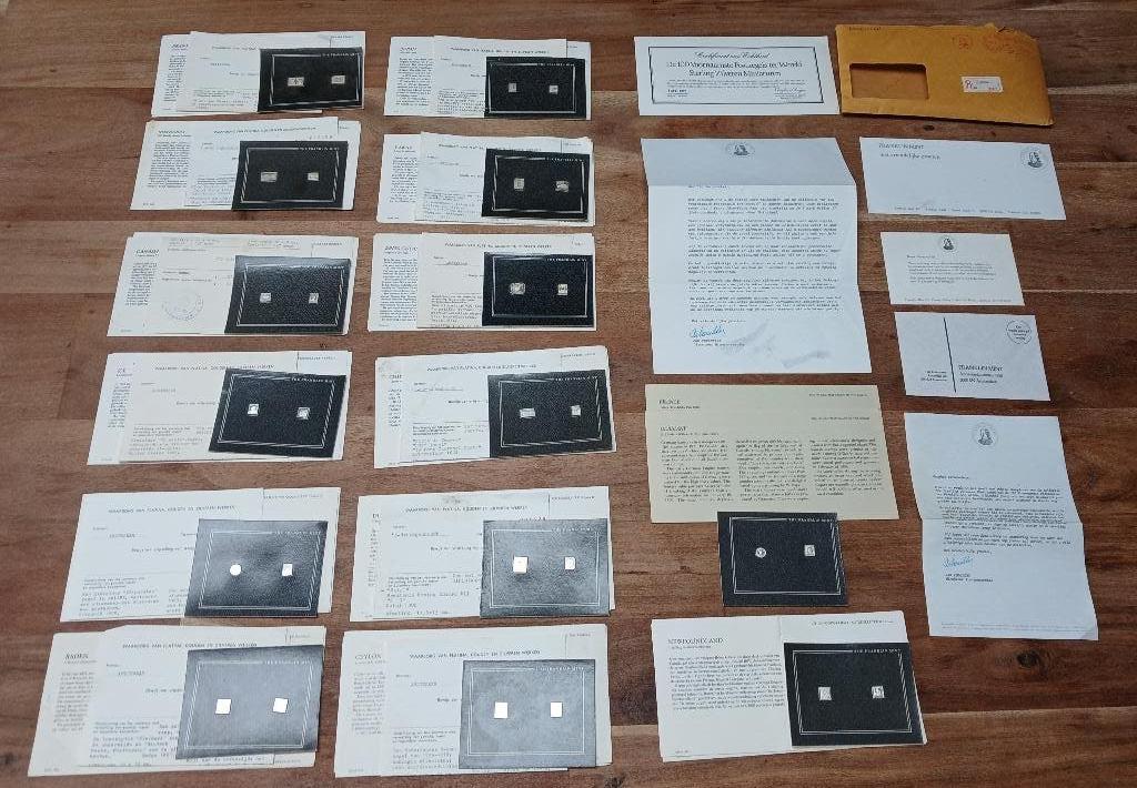 Franklin Mint, Sterling zilveren miniaturen 100 postzegels, Postzegels en Munten, Postzegels | Volle albums en Verzamelingen, Ophalen of Verzenden