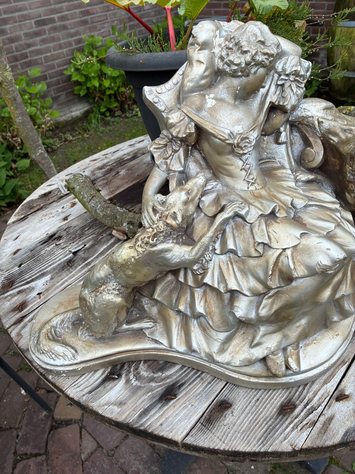 Groot Vintage beeld gesigneerd, Antiek en Kunst, Ophalen