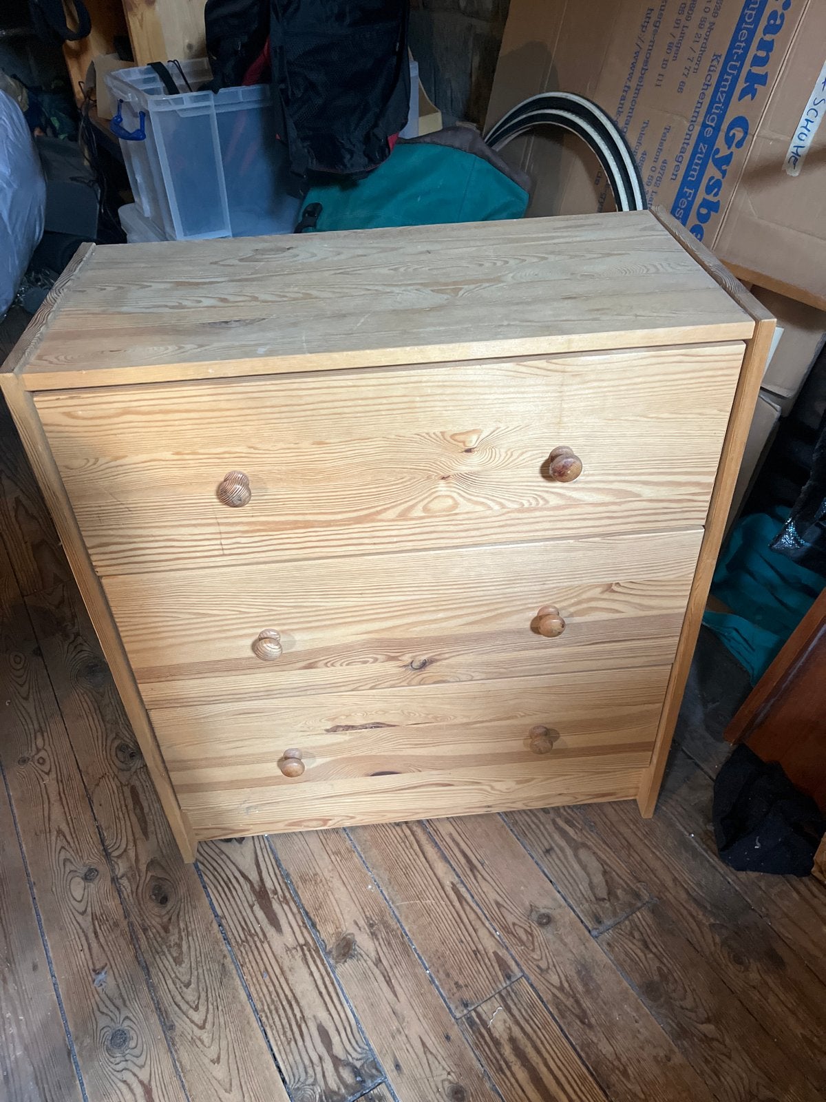 Houten ladekast van IKEA - grenenhout, Huis en Inrichting, Kasten | Ladekasten, Ophalen, Gebruikt, 50 tot 100 cm, 3 of 4 laden