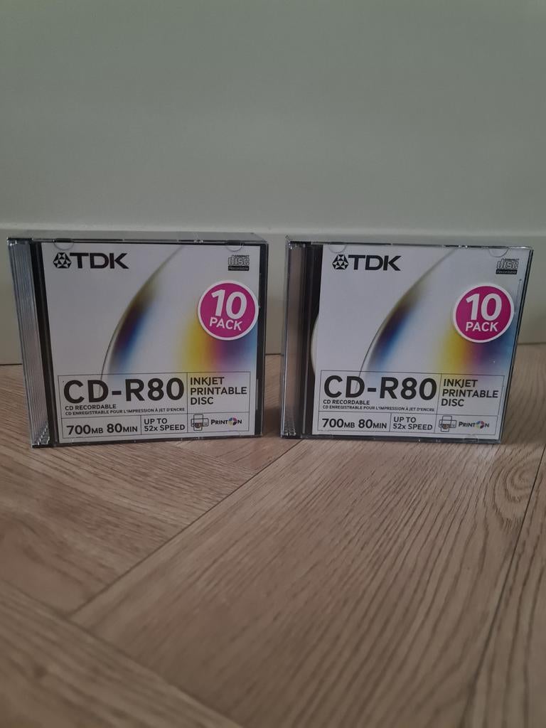 TDK CD-R80 Inkjet Printable Discs - 20 stuks (Nieuw), Op spindel, Cd, Ophalen of Verzenden, Nieuw