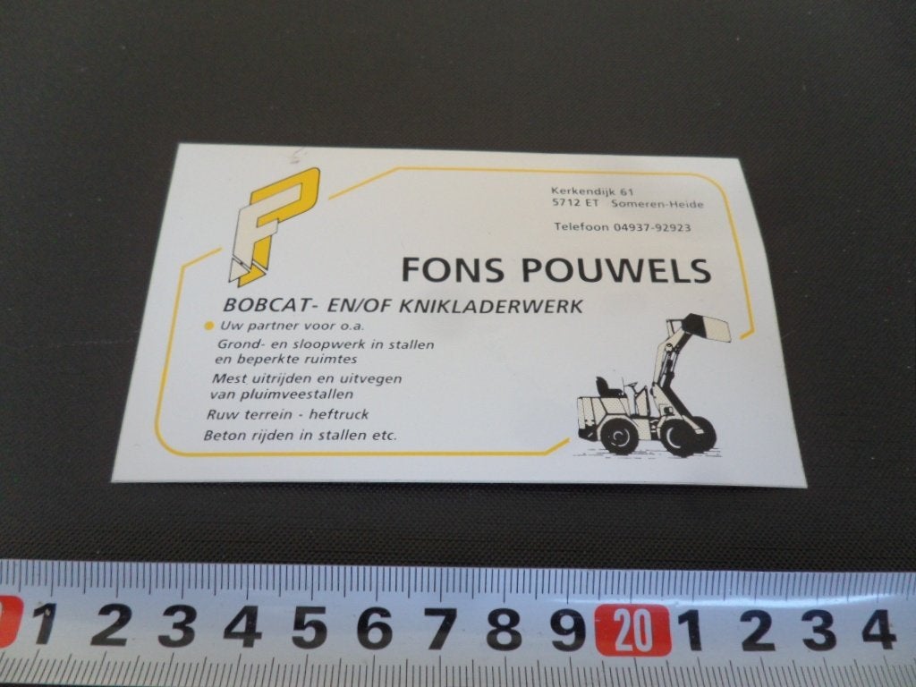 sticker Someren Heide FONS POUWELS Bobcat- en/of knikladerw*, Ophalen, Zo goed als nieuw