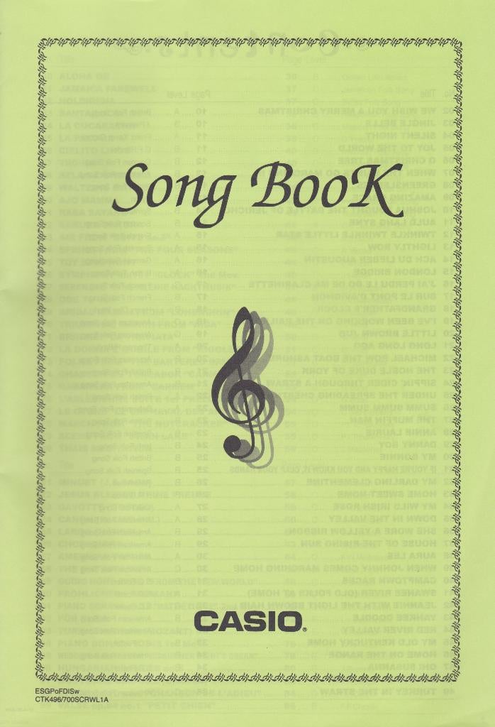 CASIO - SONG BOOK, Muziek en Instrumenten, Bladmuziek, Ophalen of Verzenden, Gebruikt, Artiest of Componist, Populair