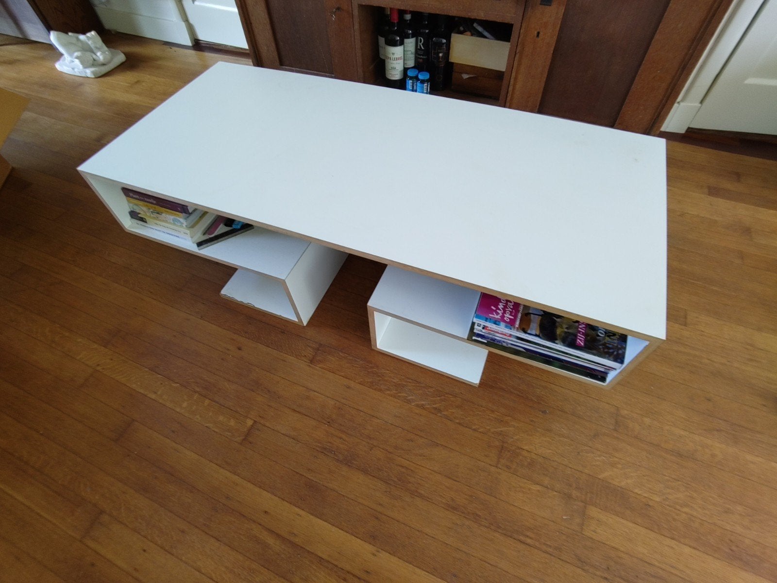 Witte salontafel, Ophalen, Gebruikt, 100 tot 150 cm, 150 tot 200 cm
