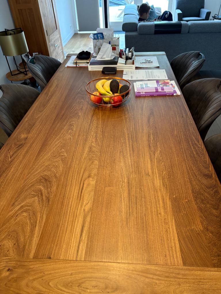 Eettafel teakhout, Huis en Inrichting, Tafels | Eettafels, Ophalen, Gebruikt, Teakhout, 200 cm of meer