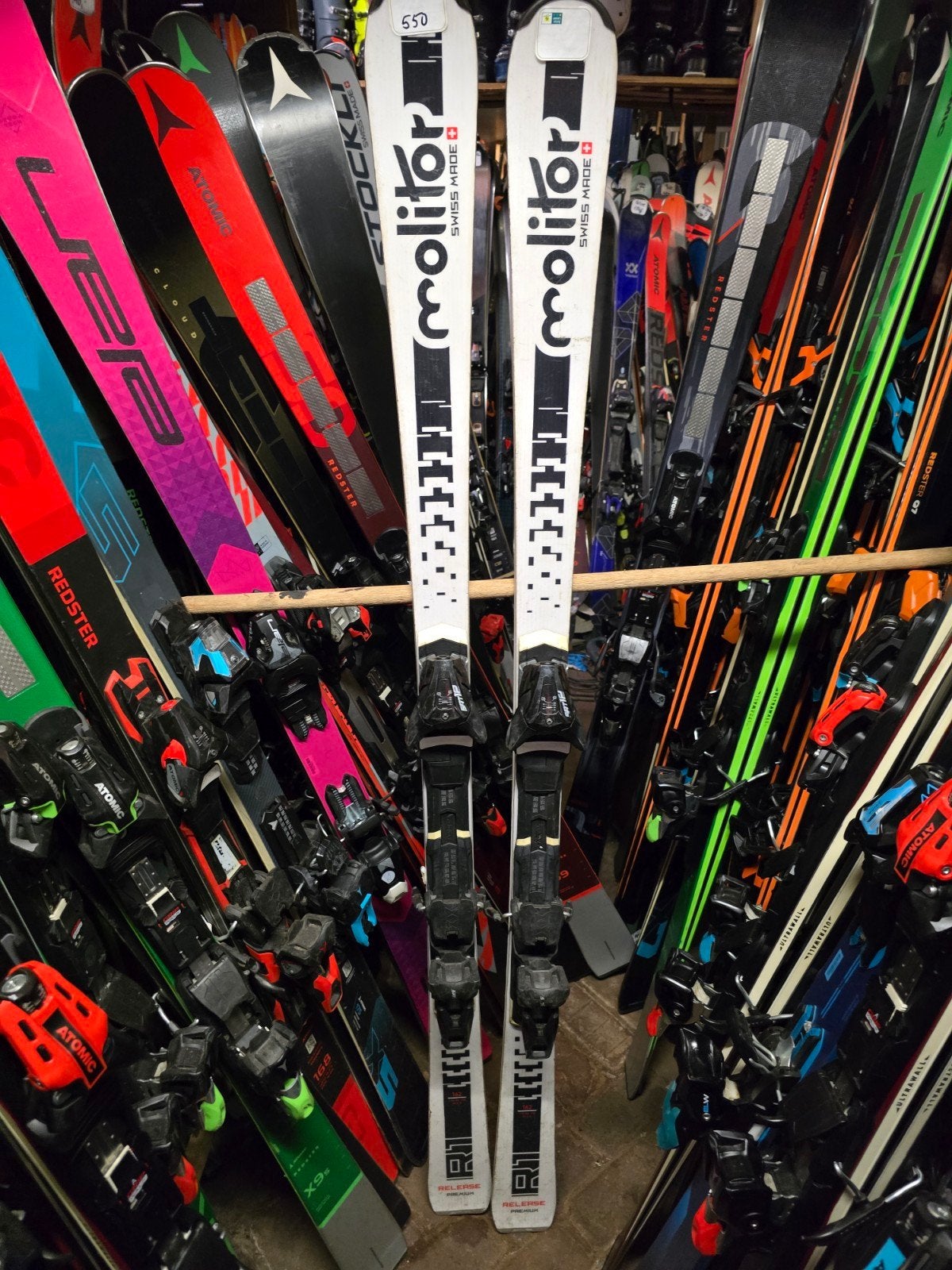 162 cm MOLITOR RELEASE R1 STOCKLI GEMAAKT SKIS AL LASER SC, Overige merken, 160 tot 180 cm, Molitor  stockli, Ophalen of Verzenden