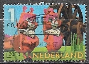 NL 1 + 0,41 Kinderzegel - Gezusters Hamster - 2018, Verzenden, Na 1940, Gestempeld