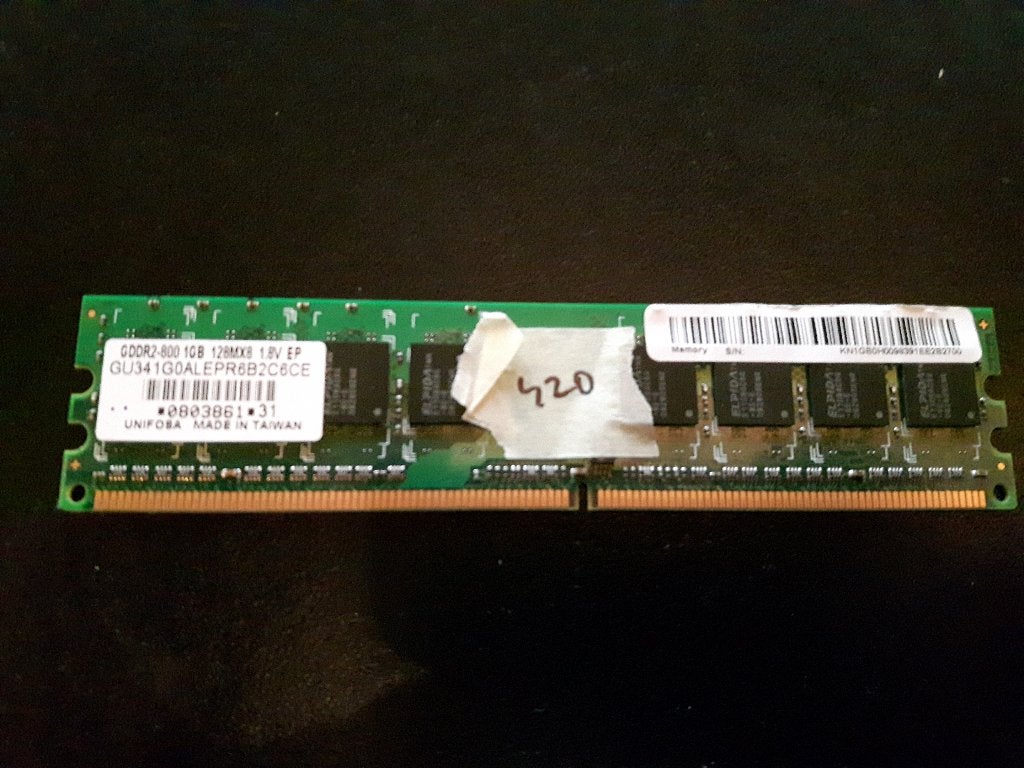 1 GB DDR2-800MHZ [MEM420] 5-6, Computers en Software, 1 GB of minder, Ophalen of Verzenden, Zo goed als nieuw, DDR2