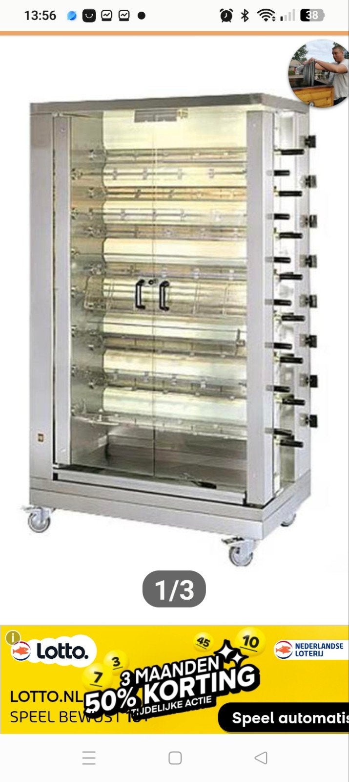 Kippengrill,mooi,gasgrill,mcm,zgan,15 spits, Fornuis, Frituur en Grillen, -, -, Ophalen of Verzenden