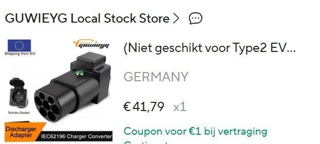 mode2 naar skudo adaptor tbv laadpaal (dus niet EV), Ophalen of Verzenden, Nieuw, Overige merken, Stopcontact