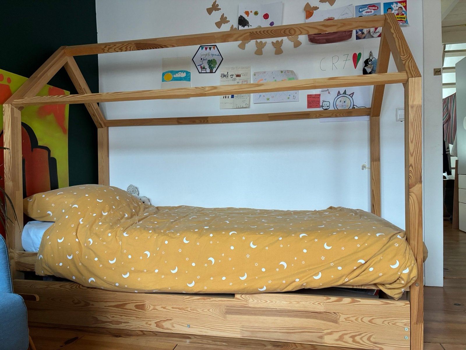 Huisjesbed met bedlade Petit Puk 1m80, Ophalen, Gebruikt, Overige typen