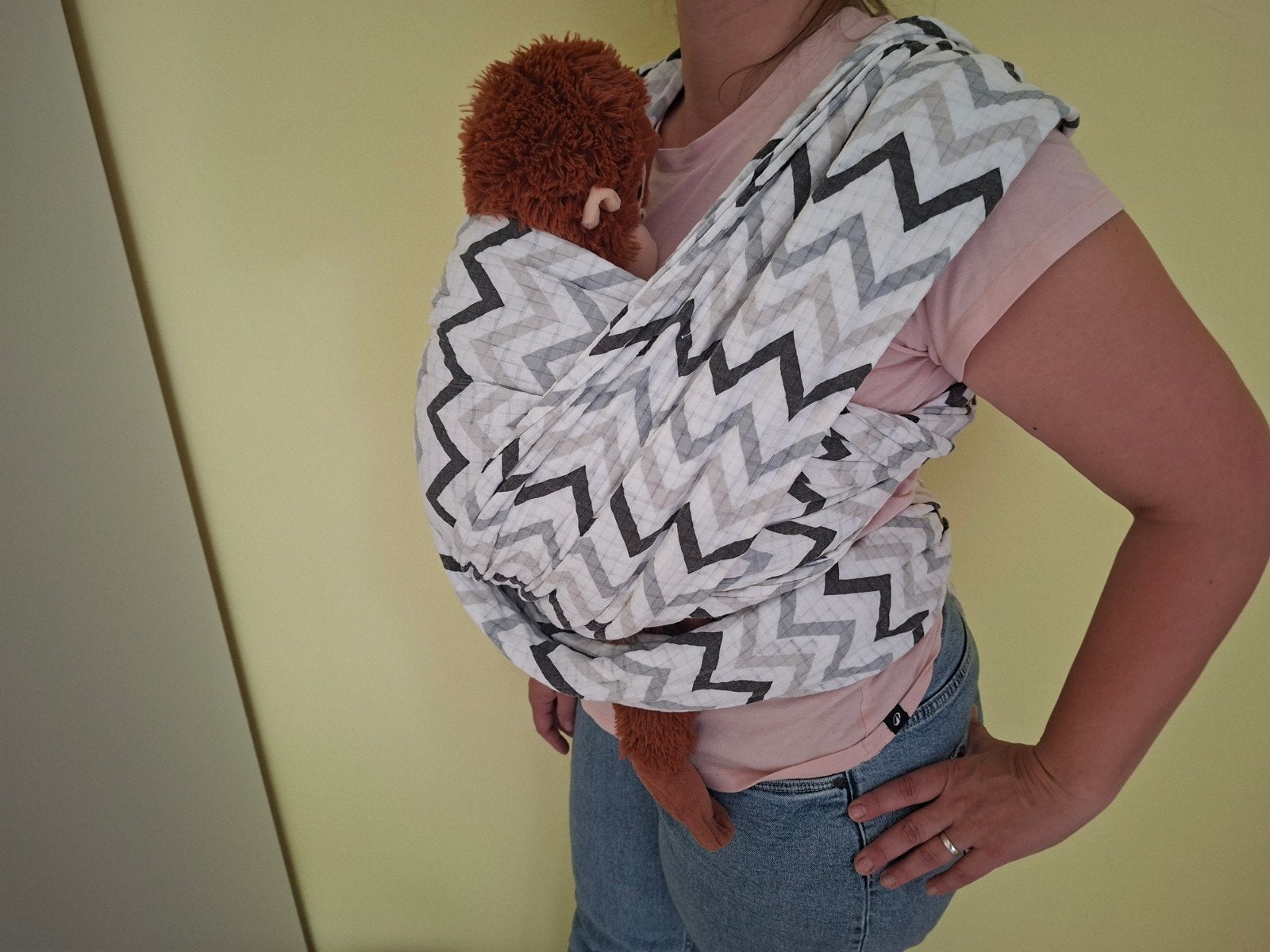 Lodger Cocooner Draagdoek - Zwart/Wit Zigzag Patroon, Kinderen en Baby's, Babydragers en Draagdoeken, Zo goed als nieuw, Draagdoek