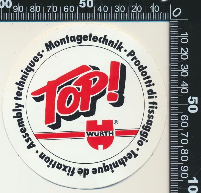 Sticker: Wurth - Top, Verzamelen, Stickers, Zo goed als nieuw, Bedrijf of Vereniging, Ophalen of Verzenden