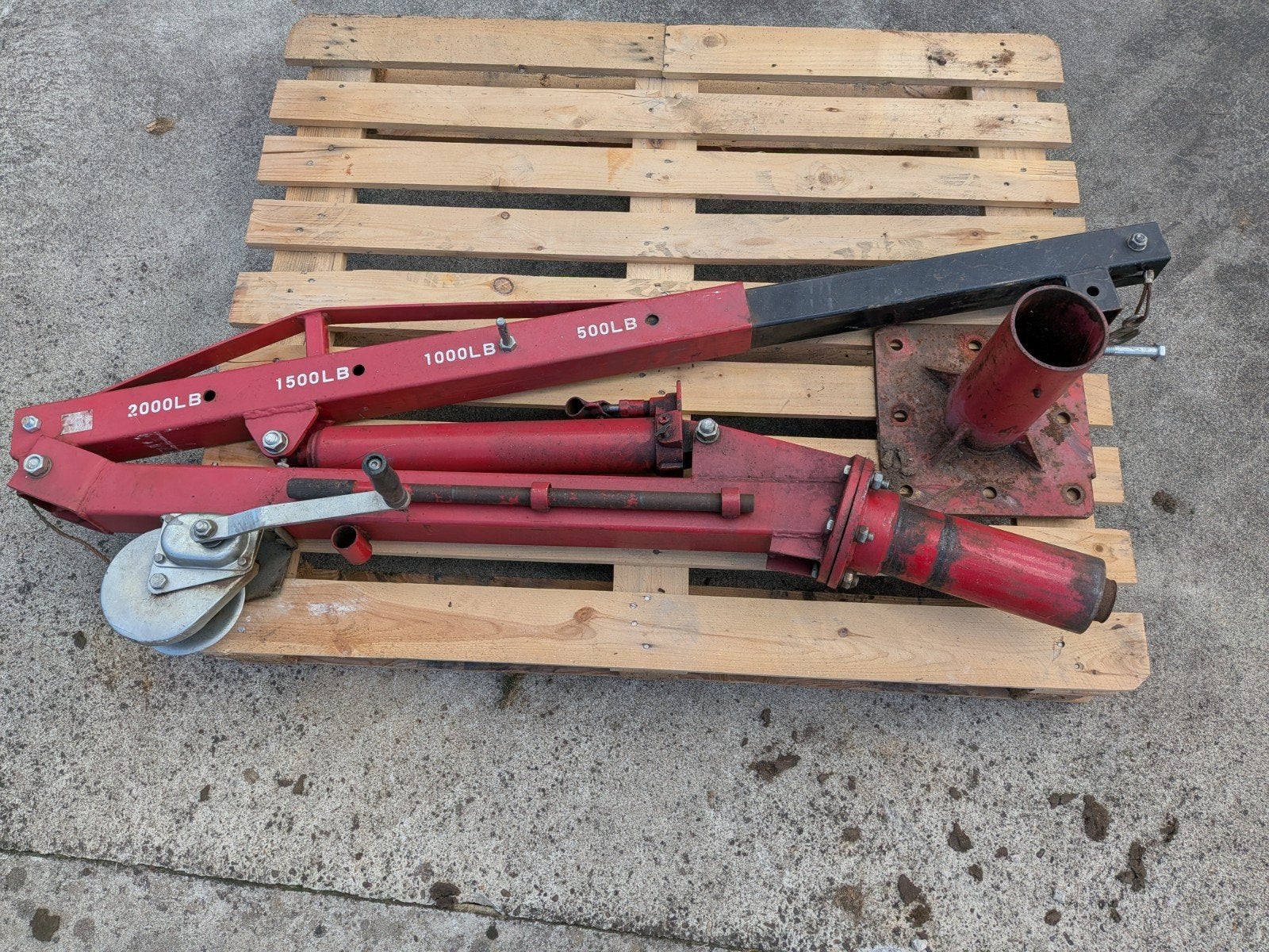 Hydraulische aanhanger kraan motorlift / takel (2000LB), Ophalen, Gebruikt