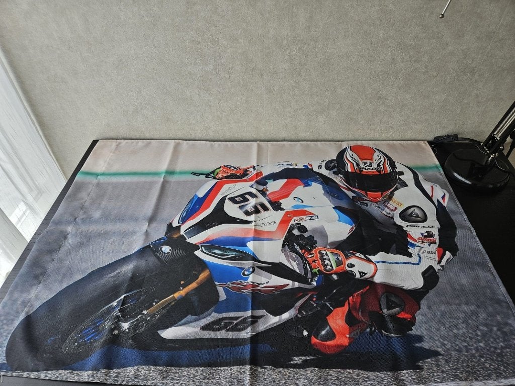 BMW S1000RR Motor Vlag 100x70 cm – Wandkleed Mancave Garage, Ophalen of Verzenden, Nieuw
