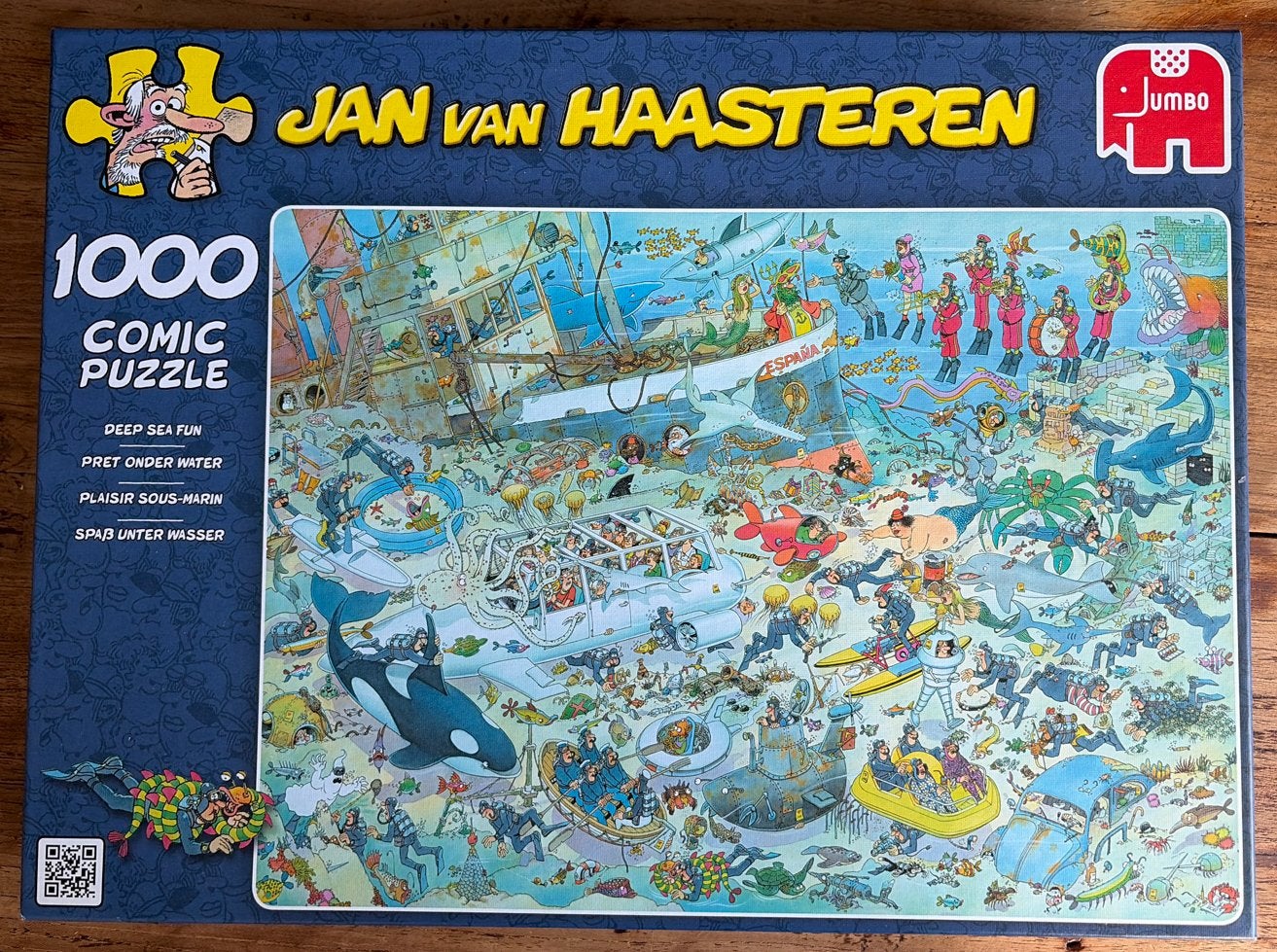 Jan van Haasteren Comic Puzzel - Diep Zee Fun 1000 stukjes, Ophalen of Verzenden, 500 t/m 1500 stukjes, Zo goed als nieuw, Legpuzzel