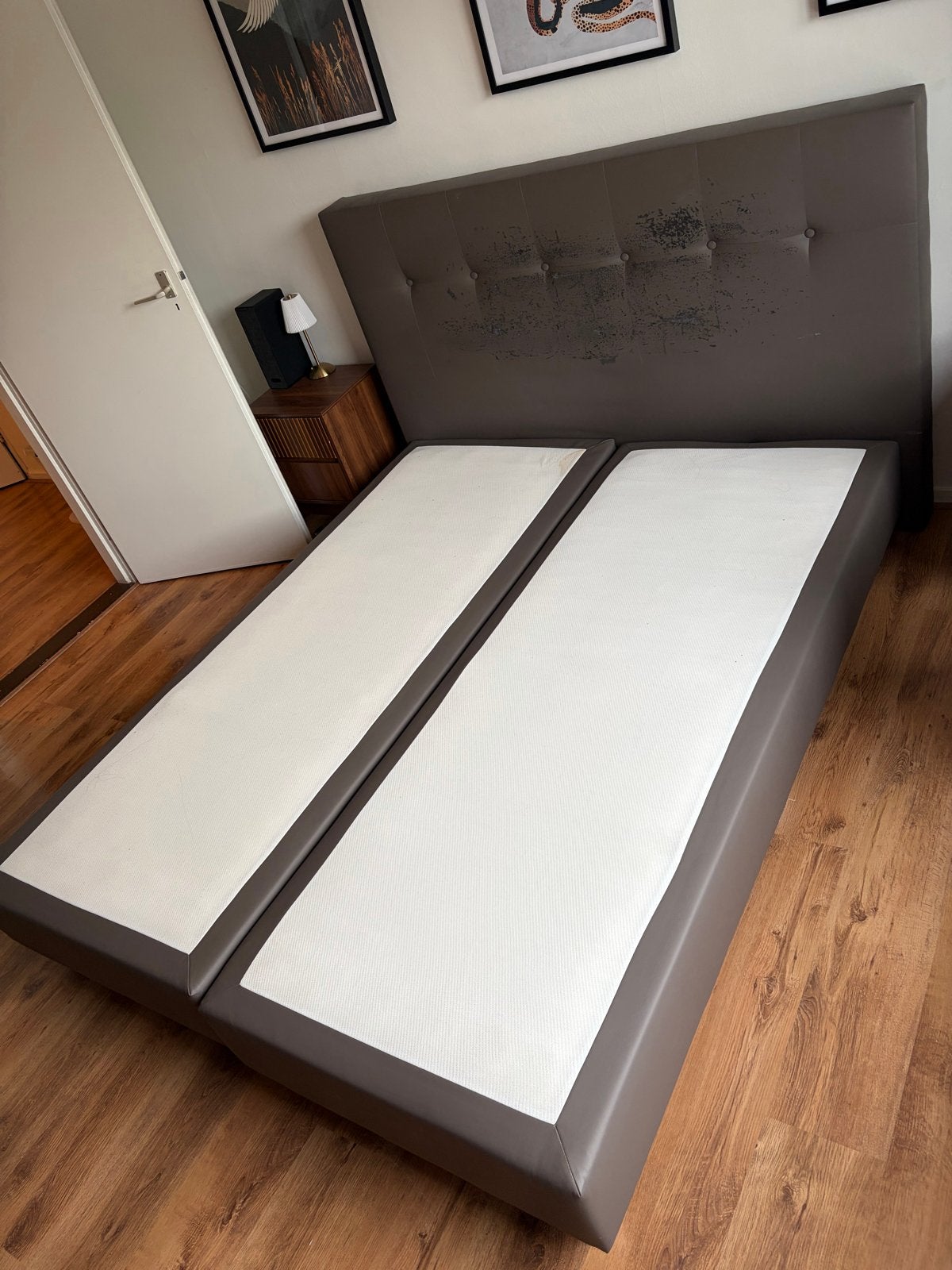 GRATIS Boxspring 160 cm breed, Huis en Inrichting, Slaapkamer | Bedden, Ophalen, Overige materialen, Gebruikt, Tweepersoons