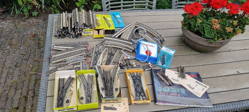 ### Marklin 135 partij rails en wissels ###, Hobby en Vrije tijd, Ophalen, Wisselstroom, Gebruikt, Analoog