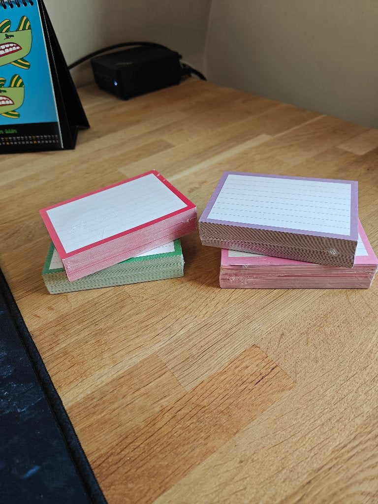 Set van 4 sets notitie kaarten/ flash cards/ keynote cards, Diversen, Ophalen of Verzenden, Nieuw