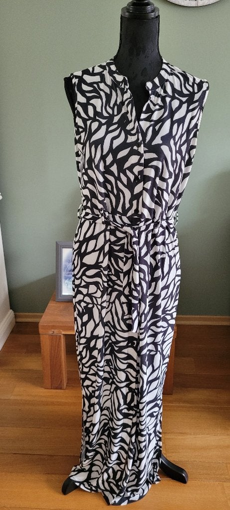 ANGELLE MILAN zwart witte jurk maxijurk maat M Nieuw, Kleding | Dames, Maat 38/40 (M), Angelle Milan, Zwart, Nieuw