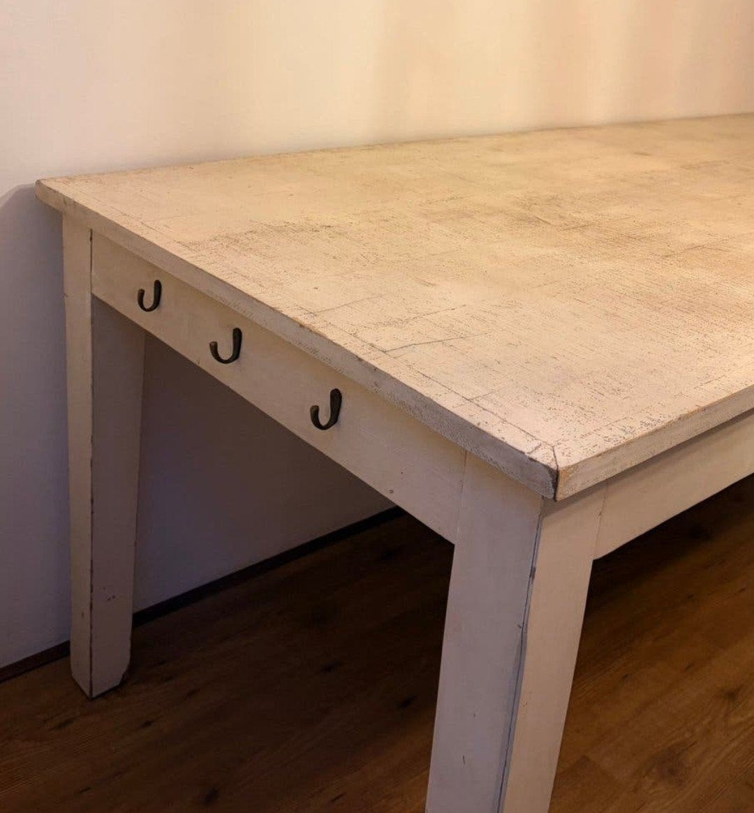 prachtig brocante Riviera Maison tafel, Ophalen, Gebruikt, 200 cm of meer, 50 tot 100 cm