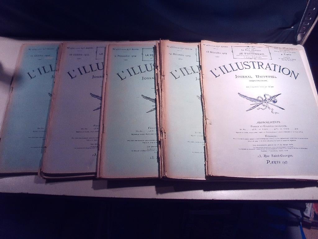 10 Antieke Franstalige Tijdschriften - L Illustration - 1929, Ophalen of Verzenden, Zo goed als nieuw, Overige typen
