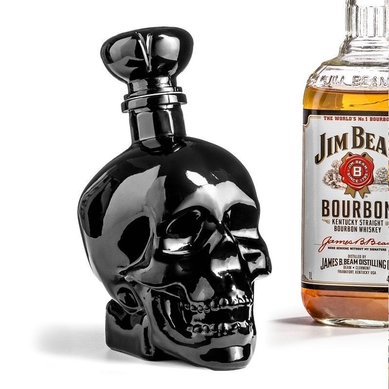 Zwarte Skull Bottle - Doodshoofd - 750 ml, Verzamelen, Glas en Borrelglaasjes, Ophalen of Verzenden, Nieuw, Overige typen