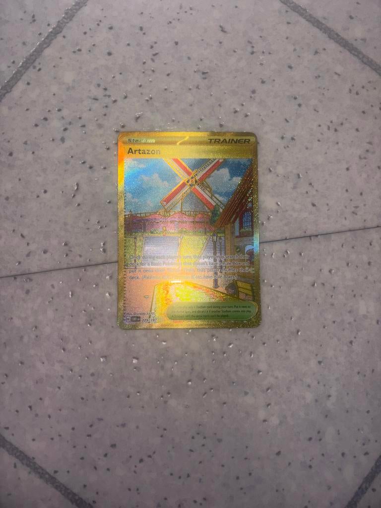 Pokémon Artazon Trainer Kaart (Goud, Foil), Ophalen of Verzenden, Zo goed als nieuw, Losse kaart, Foil