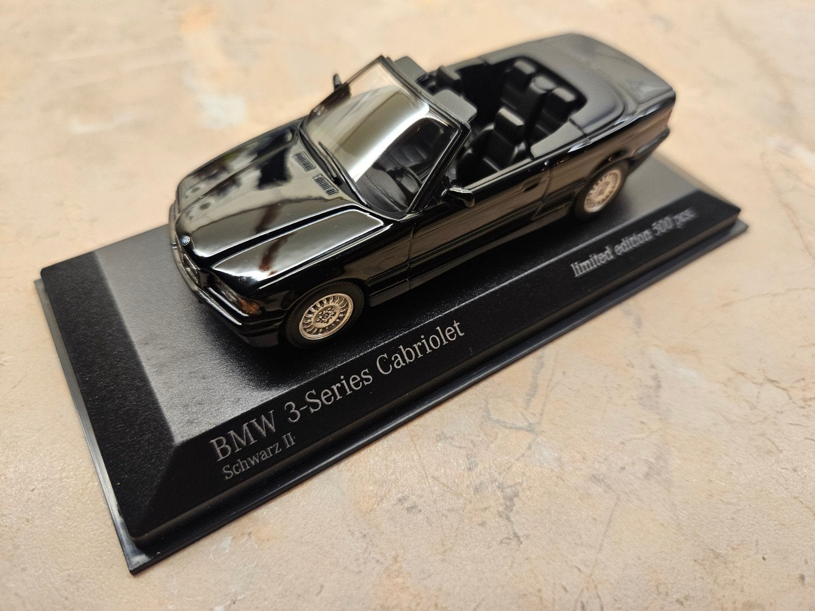 Minichamps BMW 3-Serie Cabriolet E36 1993 Zwart 1:43, Hobby en Vrije tijd, Modelauto's | 1:43, Ophalen of Verzenden, Nieuw, Auto