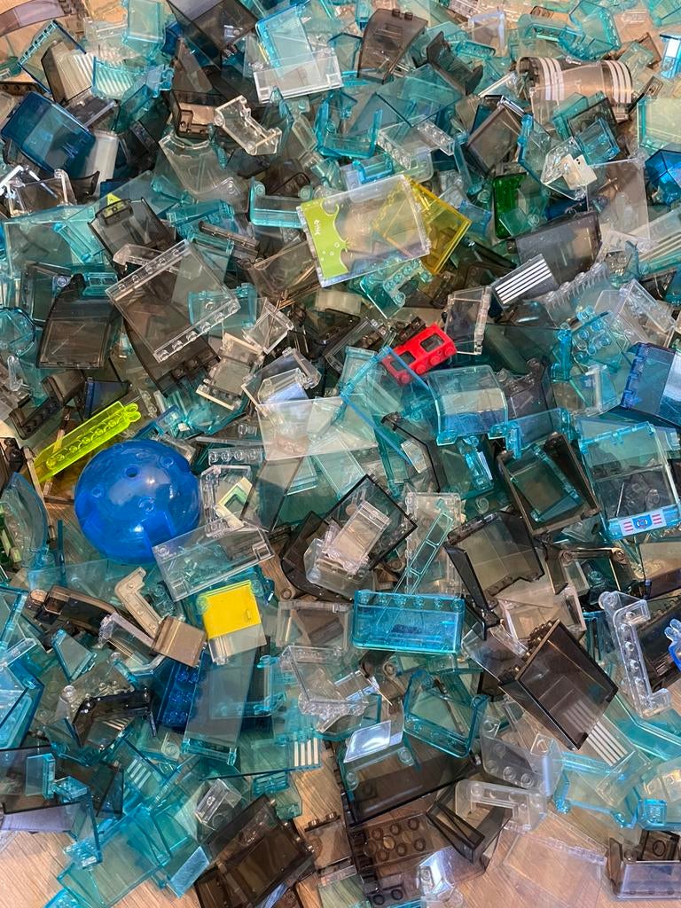 Ruim 2 kilo transparante lego onderdelen, Ophalen of Verzenden, Gebruikt, Losse stenen, Lego