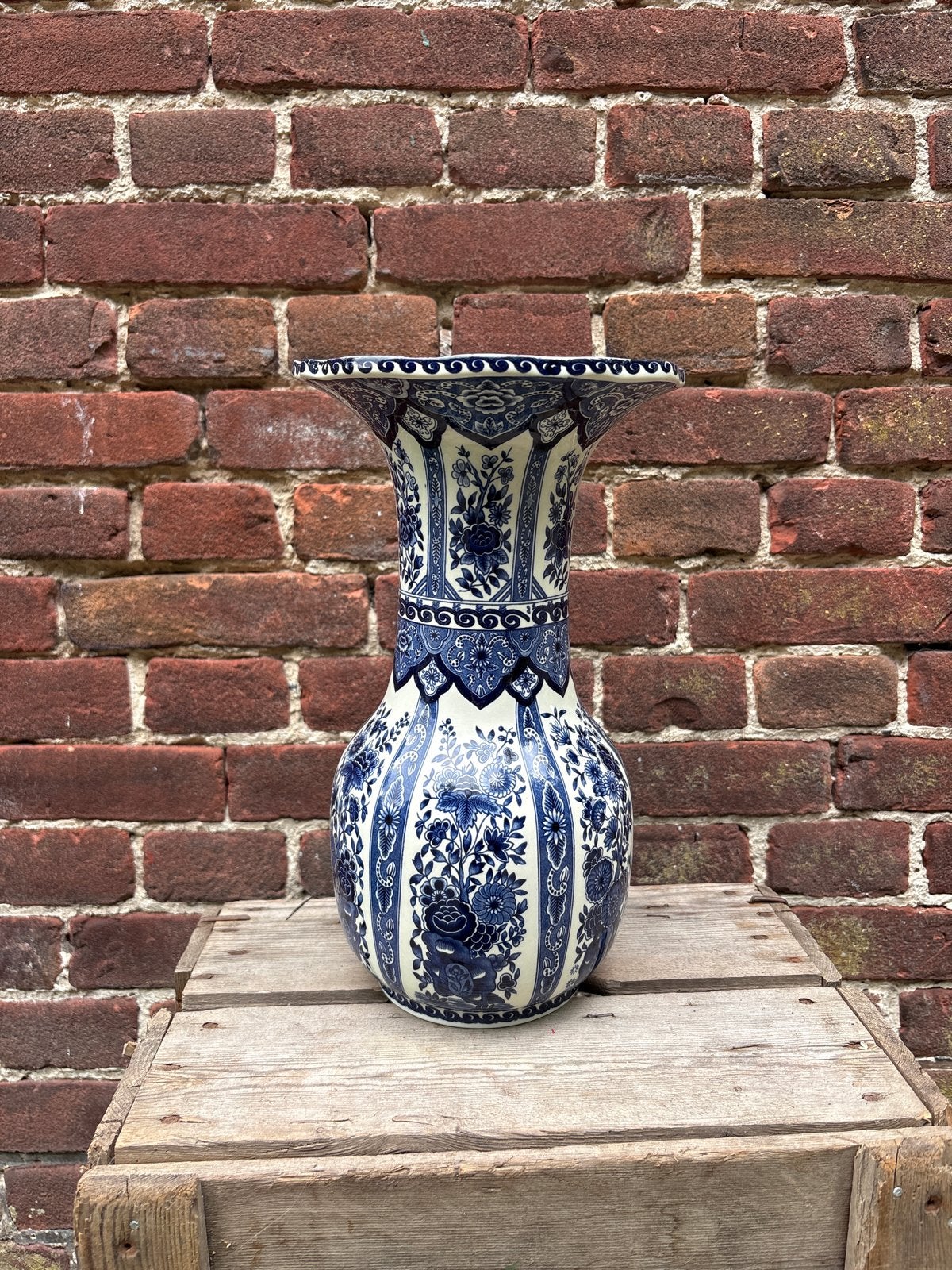 Grote Delfts Blauwe Vaas - Royal Sphinx Maastricht, Antiek en Kunst, Antiek | Vazen, Ophalen of Verzenden