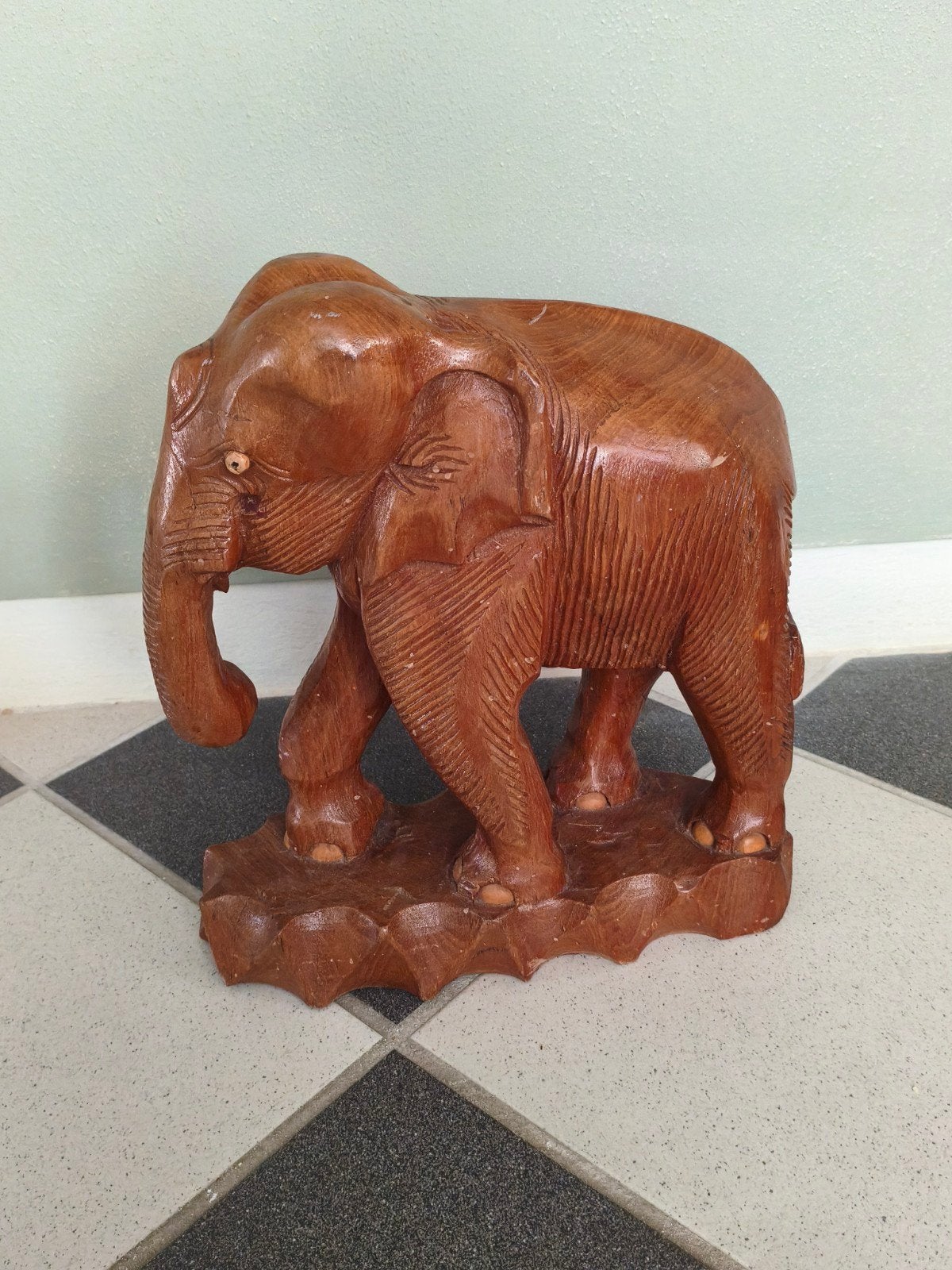 Houten olifant handgesneden, Ophalen of Verzenden