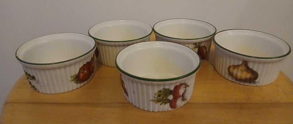5 PILIVITE ramekins schaaltjes, Huis en Inrichting, Keuken | Servies, Zo goed als nieuw, Overige typen, Overige stijlen, Porselein