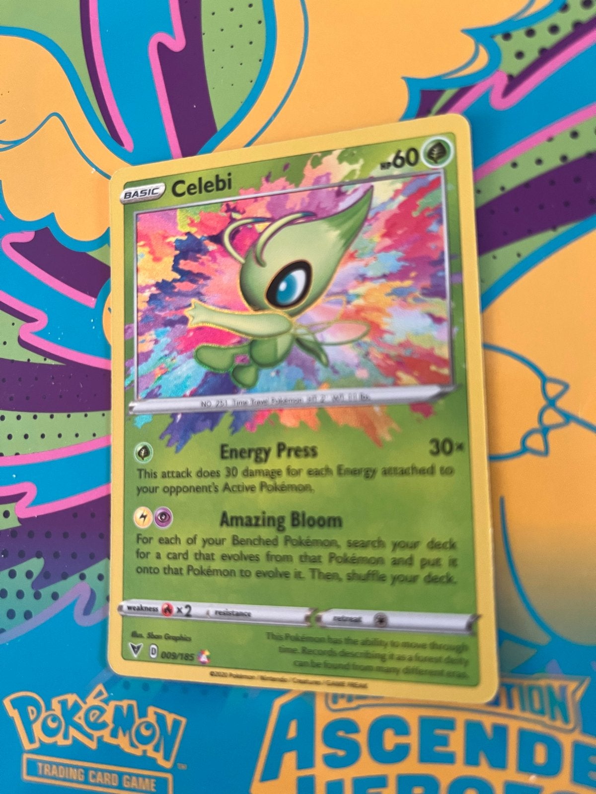 Celebi 009/185 (Holo), Hobby en Vrije tijd, Verzamelkaartspellen | Pokémon, Verzenden, Zo goed als nieuw, Losse kaart