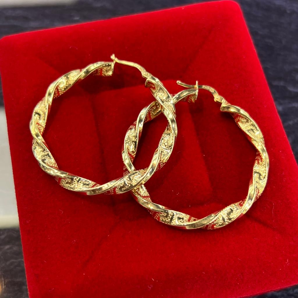 14 karaat gouden oorbellen wokkels prachtig model, Ophalen of Verzenden, Nieuw, Goud