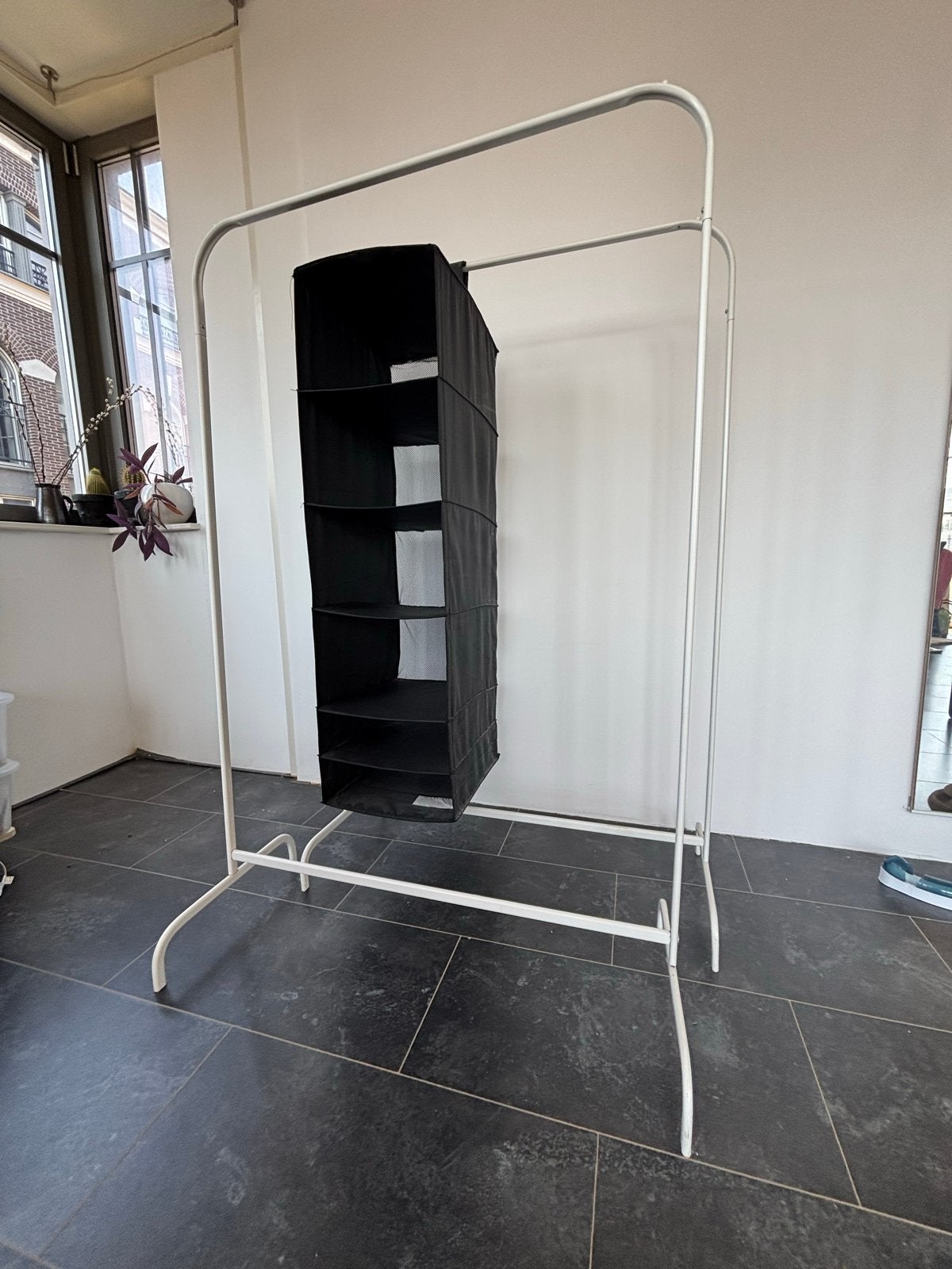 Ikea Mullig kledingrekken 2 Stuks + Skubb opberger, Met plank(en), Gebruikt, 100 tot 150 cm, Ophalen of Verzenden