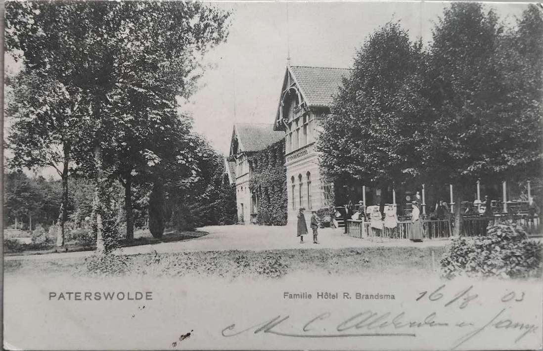 (1903) Familie-Hôtel R. Brandsma Paterswolde, Ophalen of Verzenden, Voor 1920, Gelopen, Drenthe