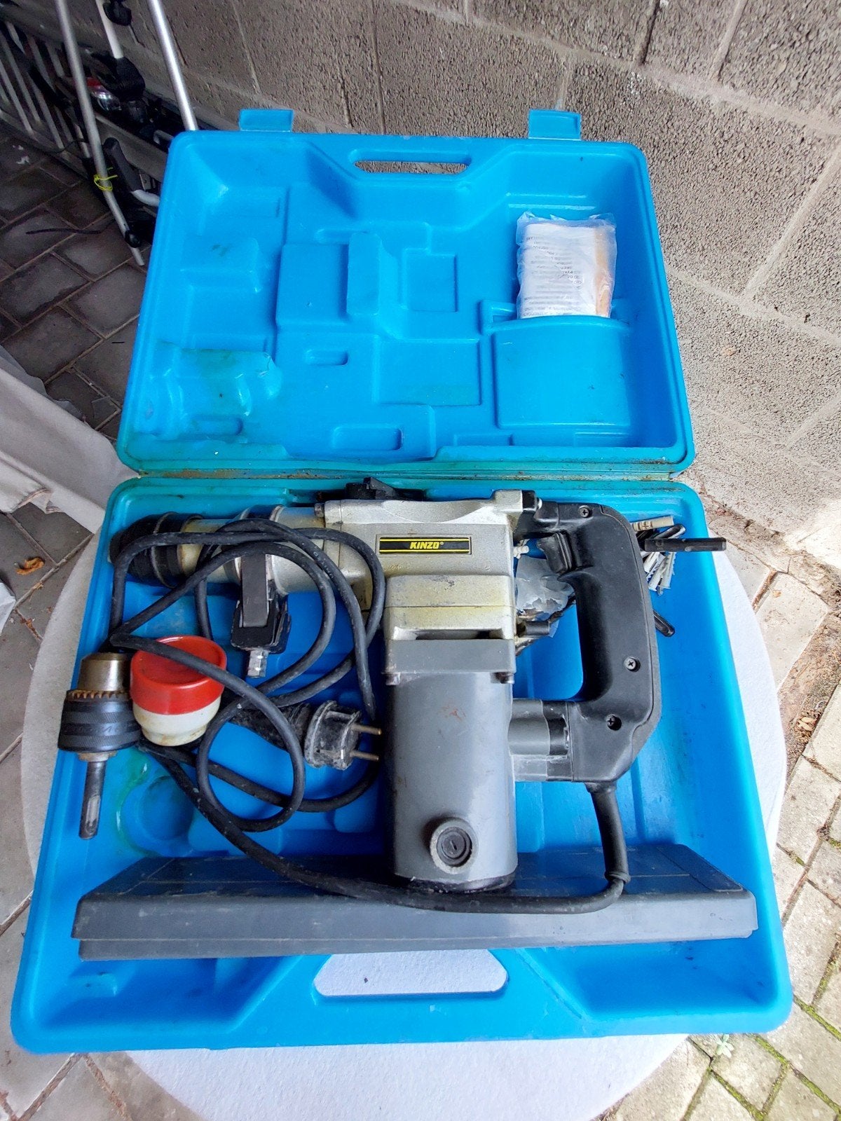 Kinzo Boorhamer in koffer - Gebruikt, Ophalen, Boor- en/of Breekhamer, Klopboormechanisme, Gebruikt